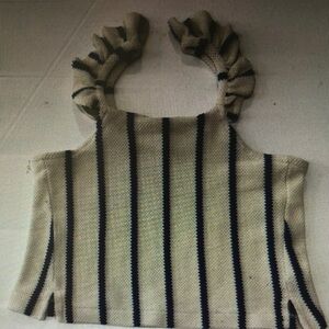 Striped Ruffle Strap Top